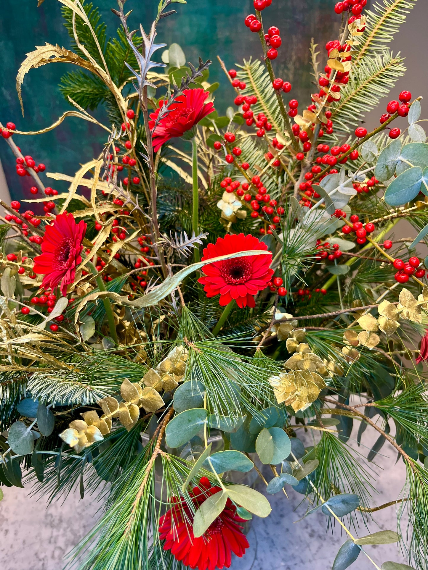 Centro Rojo y Dorado