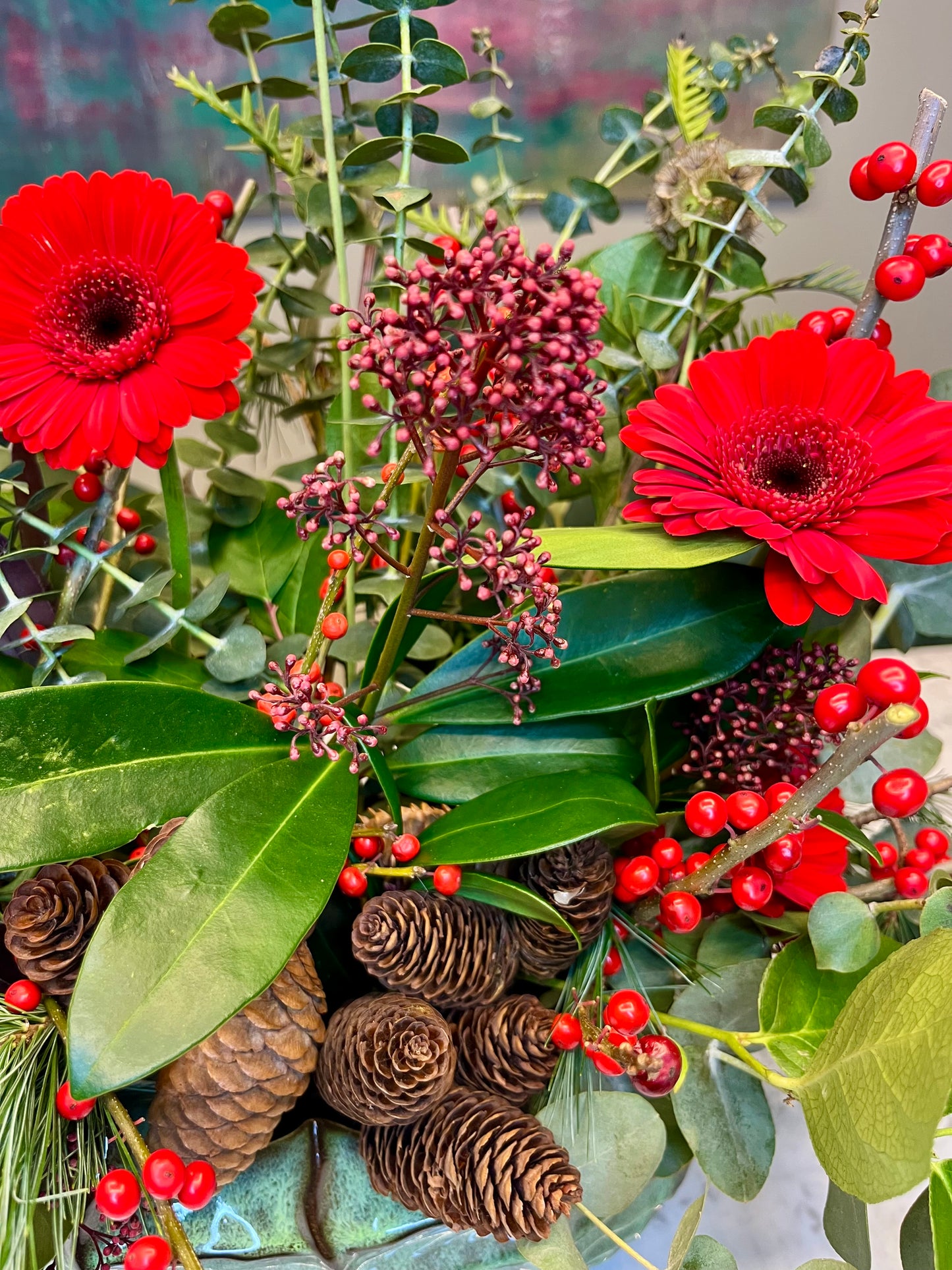 Arreglo Floral Navidad Gerberas