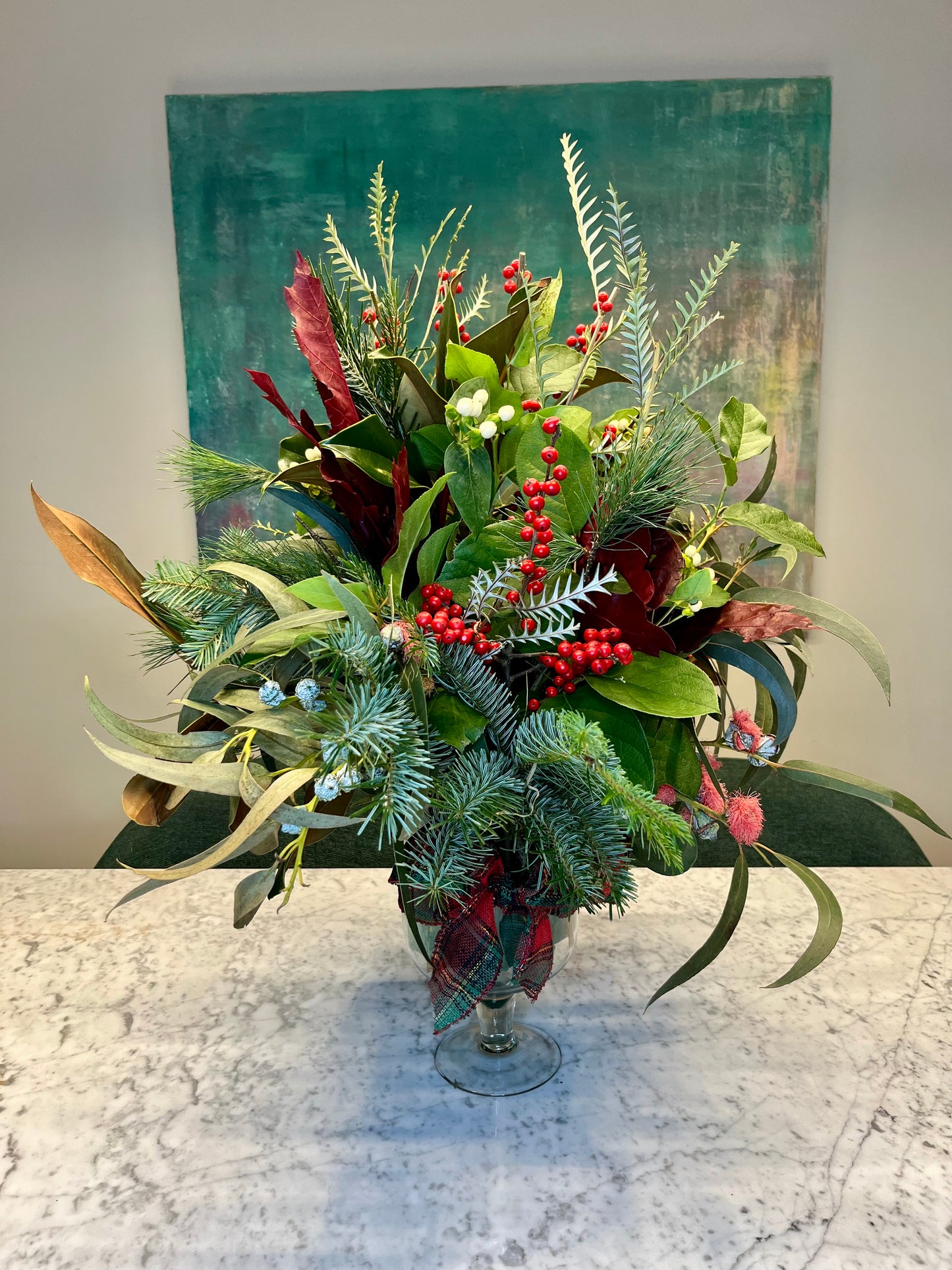 Arreglo Floral Navidad Pino e Ilex