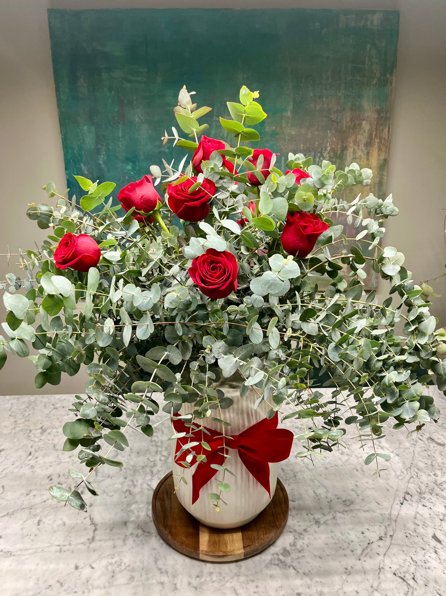 Arreglo Floral Especial San Valentín 12 Rosas en Jarrón
