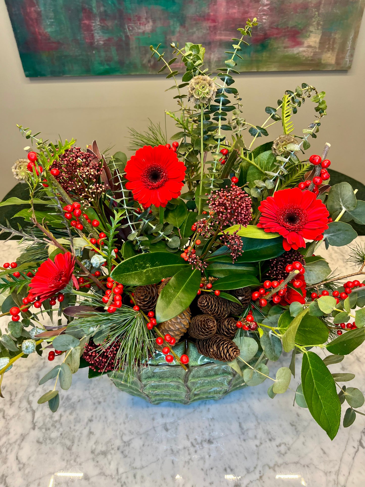Arreglo Floral Navidad Gerberas