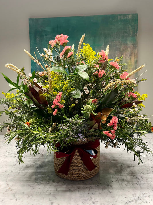 Centro Floral Silvestre en Base de Fibras Naturales
