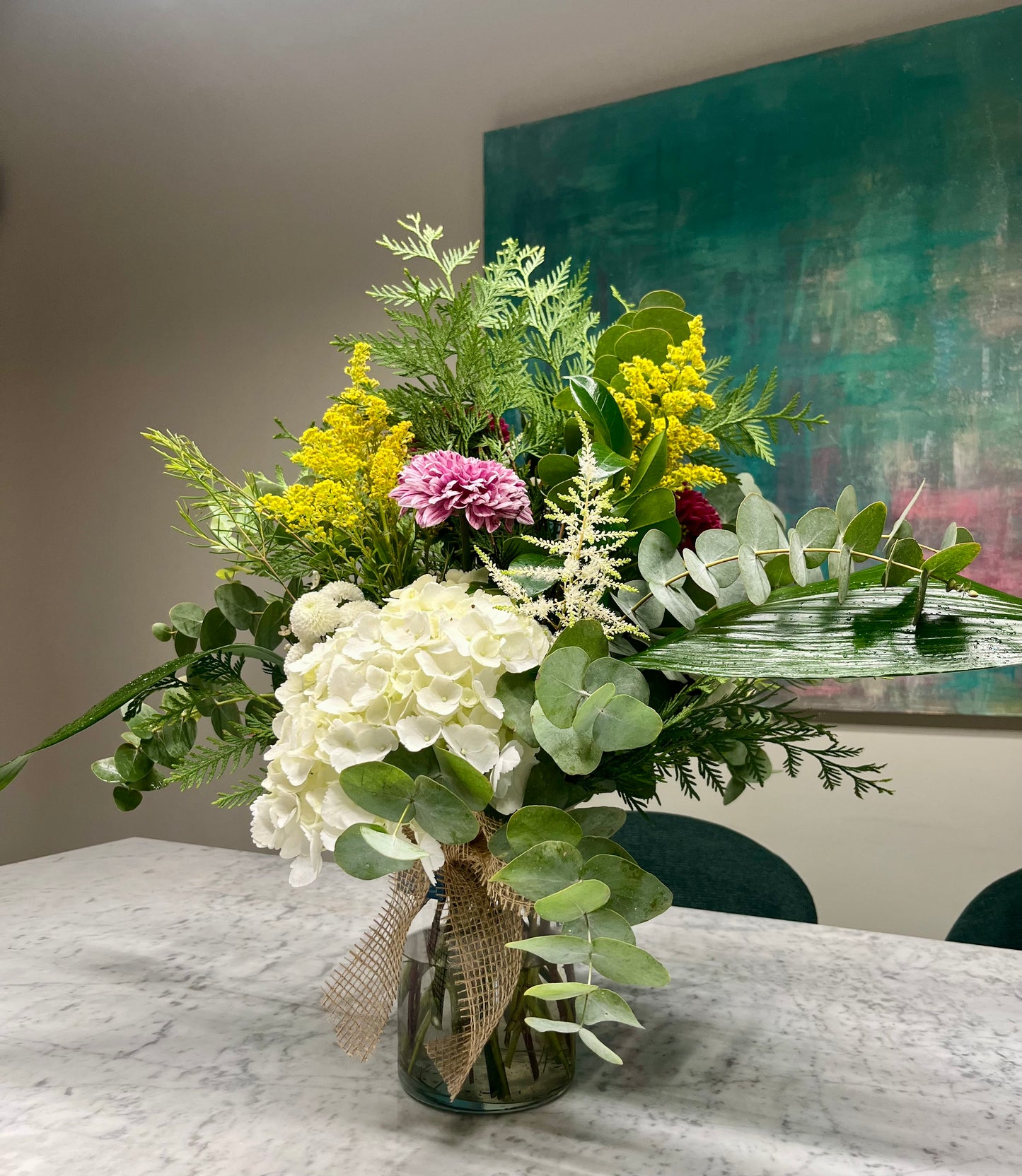 Arreglo Floral en Base de Cristal o en Versión Ramo