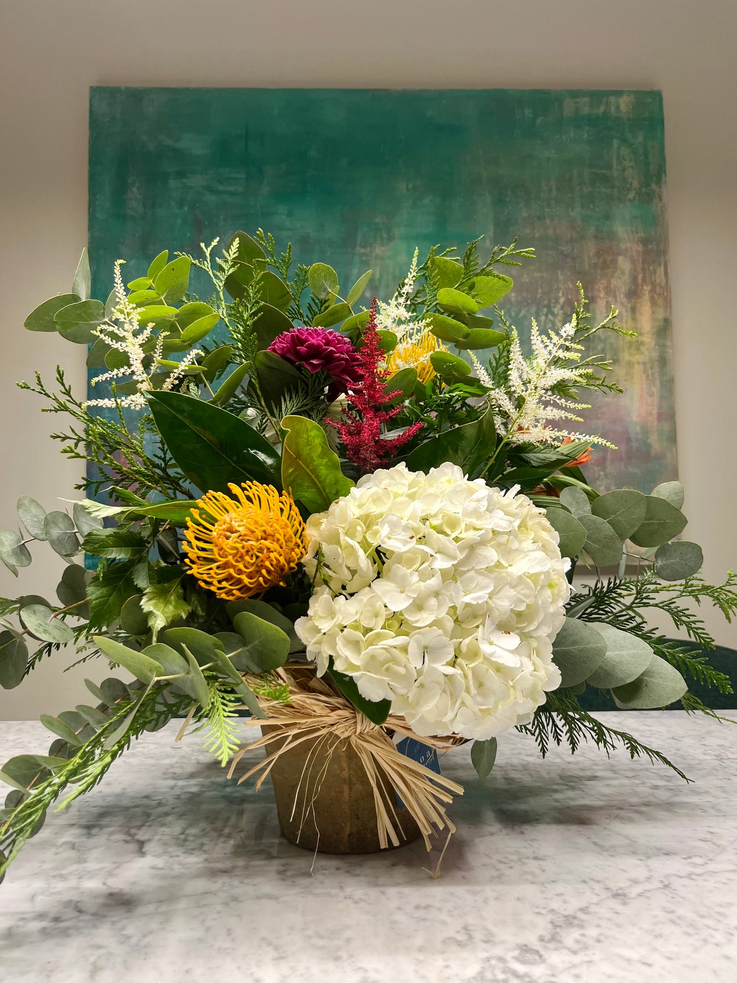 Arreglo Floral en Base de Barro Pequeño